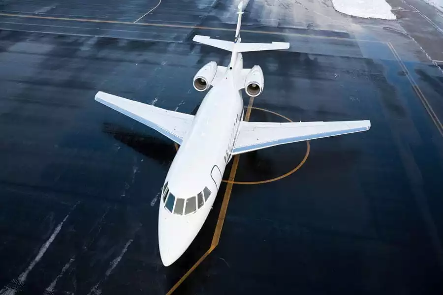Private Jet parked on the ramp