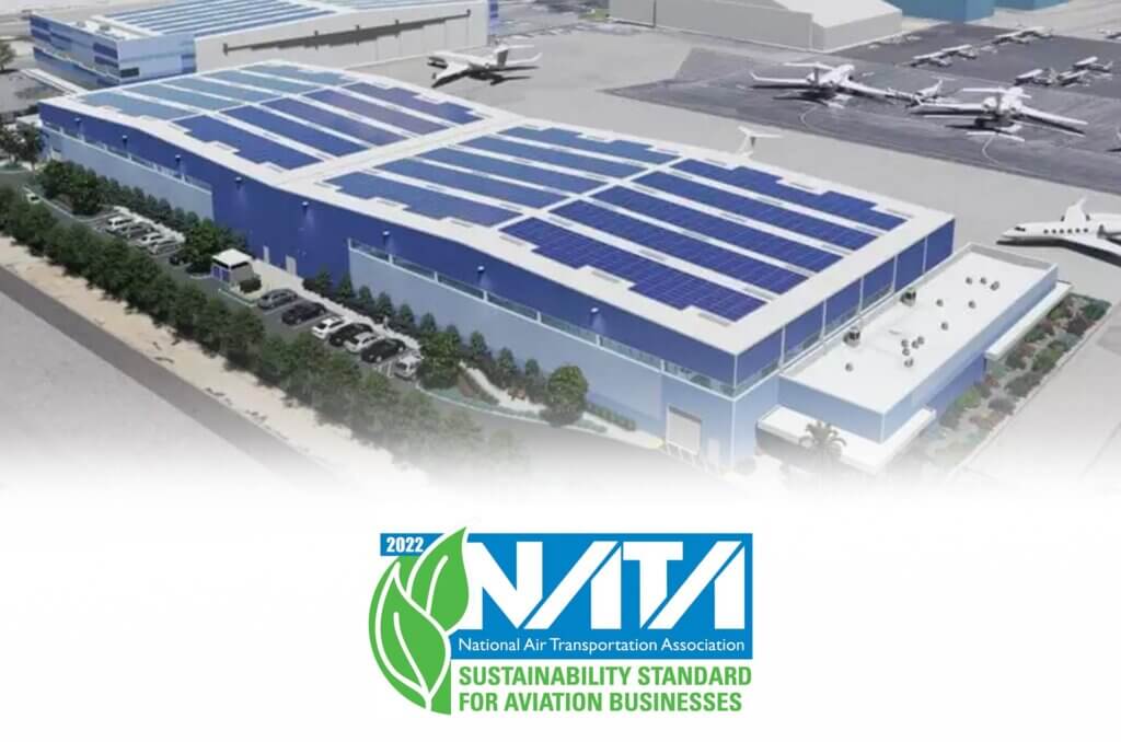Sun Air Jets Van Nuys Facility KVNY Solar Panels on Hangar