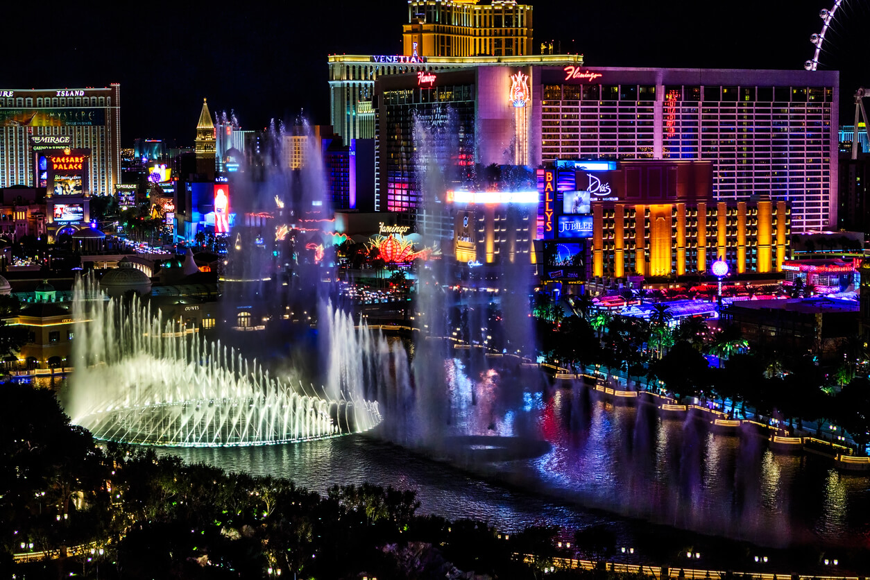 enjoy the view of the vegas strip when you take a private jet to vegas