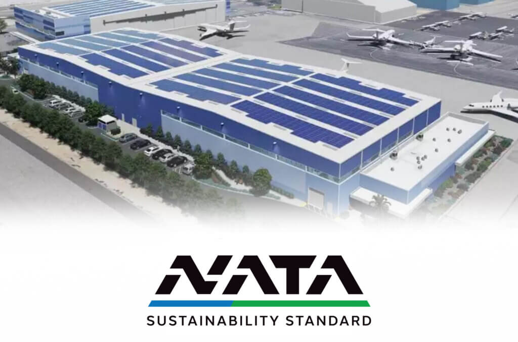 solar panels on hangar roof