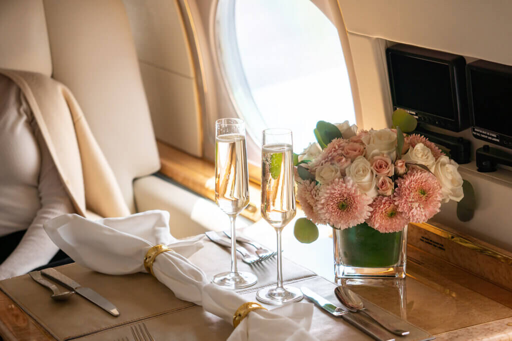 private jet table setting private jet table setting