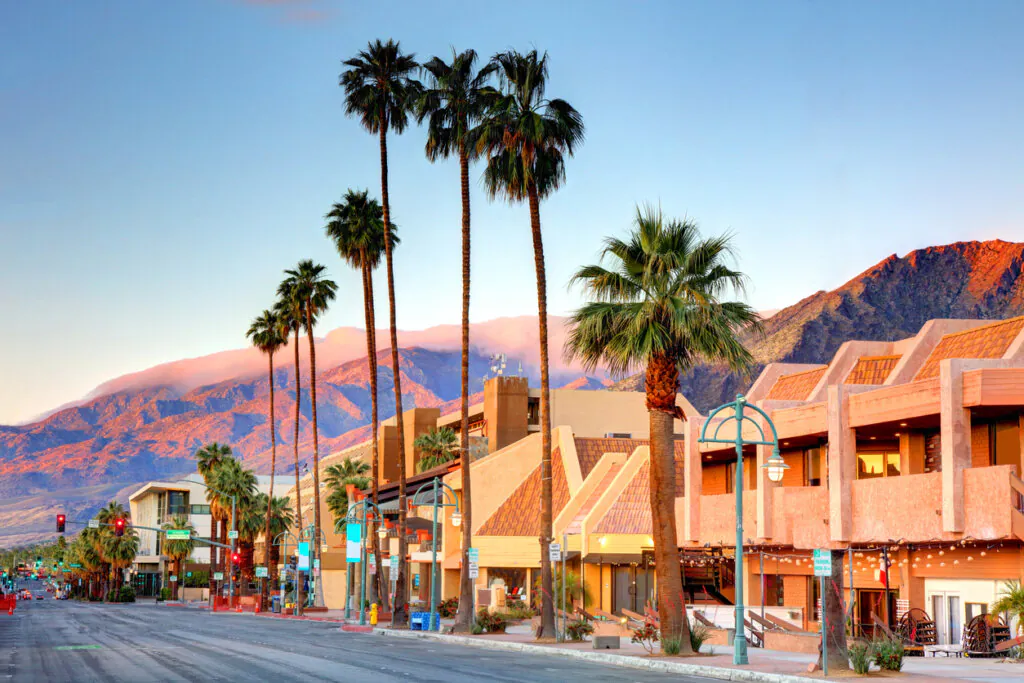 Sunset in Palm Springs, one of the best romantic Valentine's Day getaways