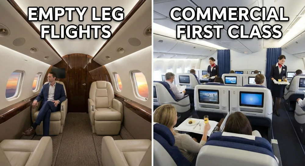 empty leg versus first class travel